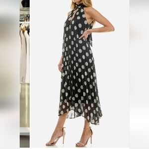 Elegant Black Polka Dress